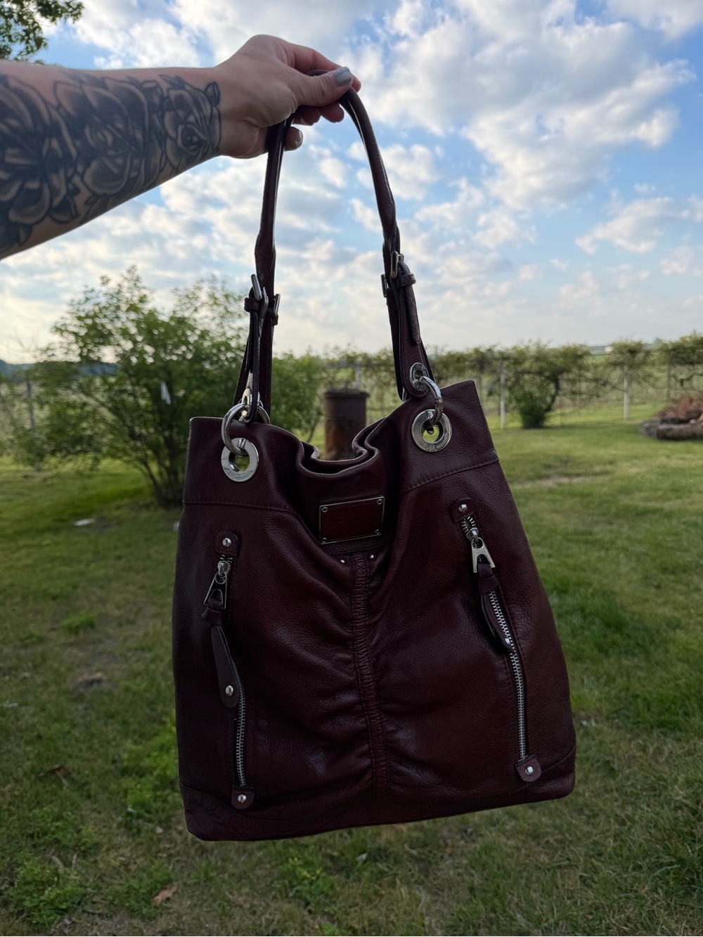 B. Makowski 100% Leather Leopard Lined Purse